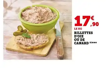 Super U Rillettes d'Oie Ou de Canard offre