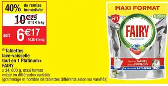 Tablettes Lave-Vaisselle Tout En 1 Platinum + Fairy