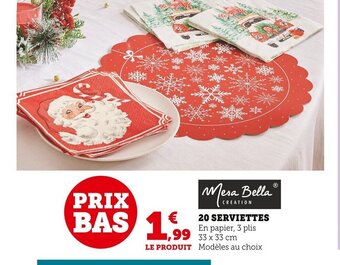 Super U 20 serviettes offre