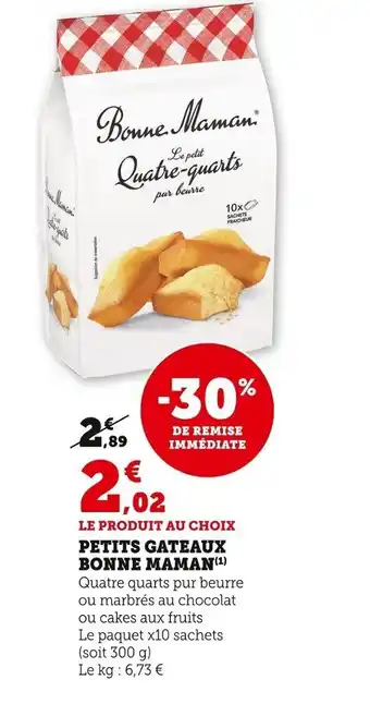 Super U Petits Gateaux Bonne maman offre