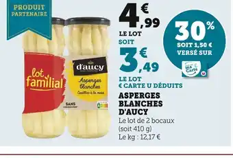 Super U Asperges Blanches d'Aucy offre
