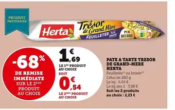 Super U Pate a Tarte Tresor de Grand-Mere Herta offre