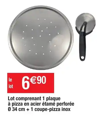 Migros Lot Comprenant 1 Plaque à Pizza En Acier Étamé Perforée offre
