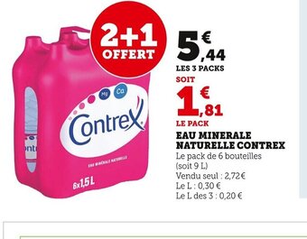 Super U Eau Minerale Naturelle Contrex offre