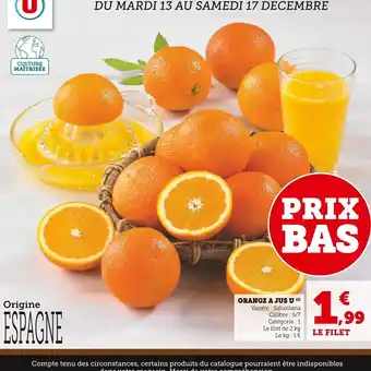 Super U Orange A Jus U offre