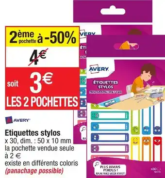 Migros Etiquettes Stylos offre