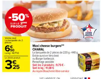Carrefour Market maxi cheese burgers offre