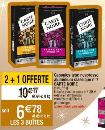 Cora x Carrefour Capsules de café carte noire offre