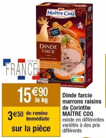 Cora x Carrefour Dinde maître coq offre