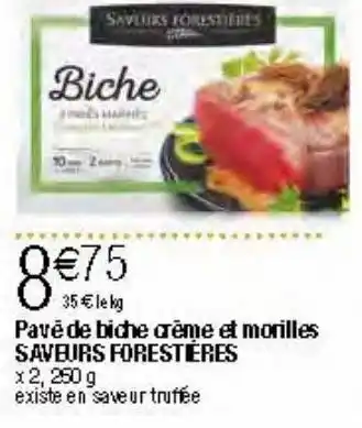 Migros Pavê de biche crême et morilles saveurs forestieres offre