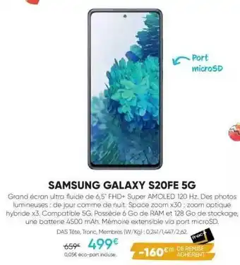 Fnac Samsung galaxy s20fe 5g offre
