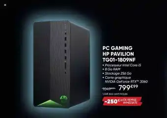 Fnac Pc gaming hp pavilion tg01-1809nf offre