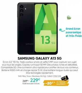 Fnac Samsung galaxy a13 5g offre