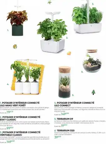 Potager d'intérieur connecté lilo nano vert forêt, potager d'intérieur connecté exky classic, potager d'intérieur connecté vé
