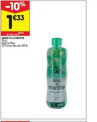 Leader Price Sirop à La Menthe offre