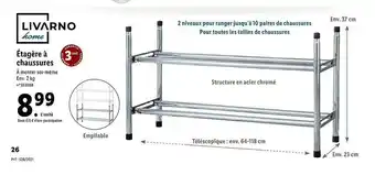 Lidl étagère à Chaussures Livarno Home offre