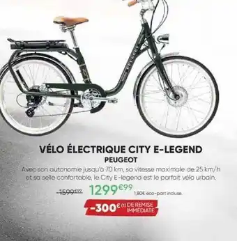 Vélo électrique city e-legend peugeot