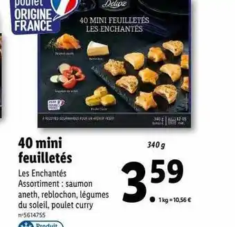 Lidl 40 mini feuilletés deluxe offre