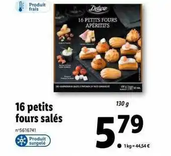 Lidl 16 petits fours salés deluxe offre
