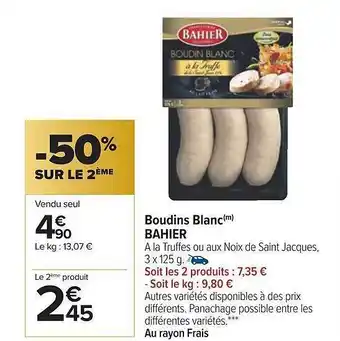 Boudins blanc bahier