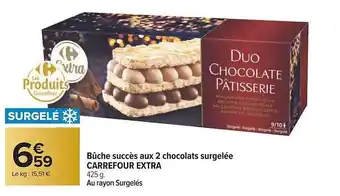 Carrefour Bûche succès aux 2 chocolats surgelée carrefour extra offre