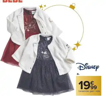 Carrefour L'ensemble : gilet + robe disney offre