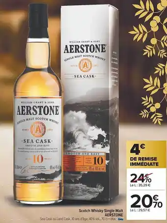 Carrefour Scotch whisky single malt aerstone offre