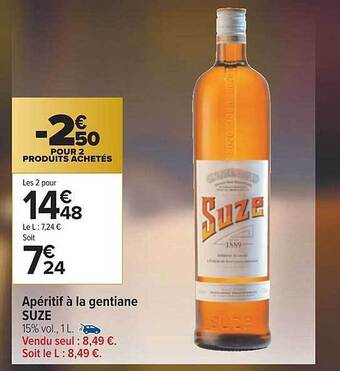 Carrefour Apéritif à la gentiane suze offre
