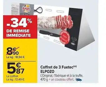 Carrefour Coffret de 3 fuetec elpozo offre