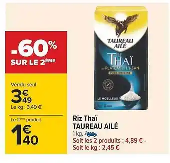 Carrefour Riz thaï taureau ailé offre