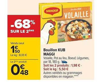 Carrefour Bouillon kub maggi offre