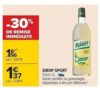 Carrefour Sirop sport offre