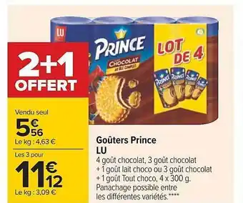 Carrefour Goûters prince lu offre