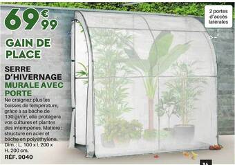 Shopix Serre d'hivernage murale avec porte offre