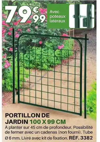 Shopix Portillon de jardin 100 x 99 cm offre
