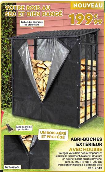 Shopix Abri-bûches extérieur avec housse offre