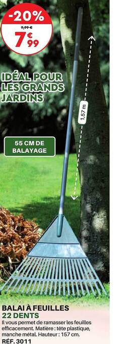 Shopix Balai à feuilles 22 dents offre