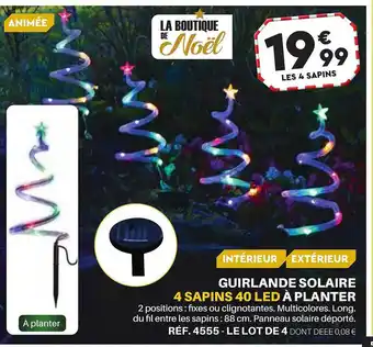 Shopix Guirlande solaire 4 sapins 40 led à planter offre