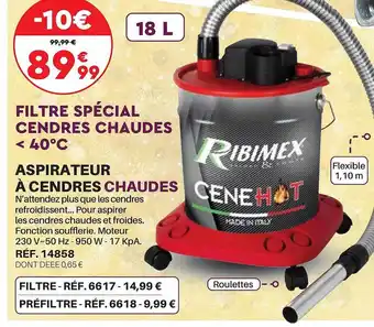Shopix Aspirateur à cendres chaudes ribimex offre