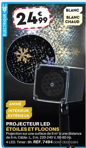 Shopix Projecteur led étoiles et flocons offre