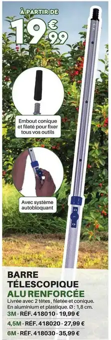 Shopix Barre télescopique alu renforcée offre