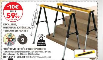 Shopix Tréteaux télescopiques offre