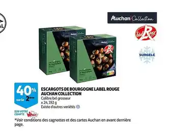 Auchan Escargots de bourgogne label rouge auchan collection offre