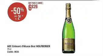 Casino Supermarchés Aoc crémant d'alsace brut wolfberger offre