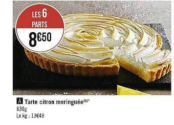 Casino Supermarchés Tarte citron meringuée offre