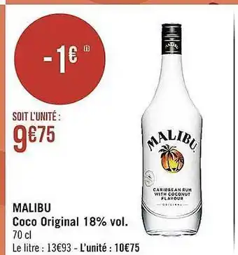 Malibu coco original 18% vol.