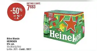 Casino Supermarchés Bière blonde heineken 5% vol. offre