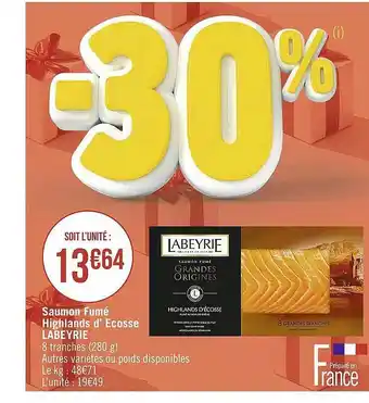 Casino Supermarchés Saumon fumé highlands d'écosse labeyrie offre