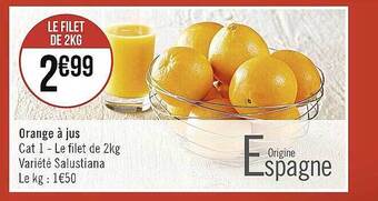 Casino Supermarchés Orange à jus offre