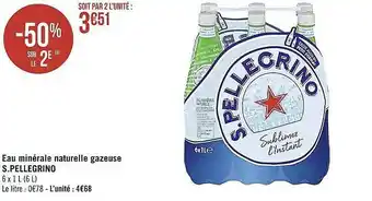 Casino Supermarchés Eau minérale naturelle gazeuse s.pellegrino offre